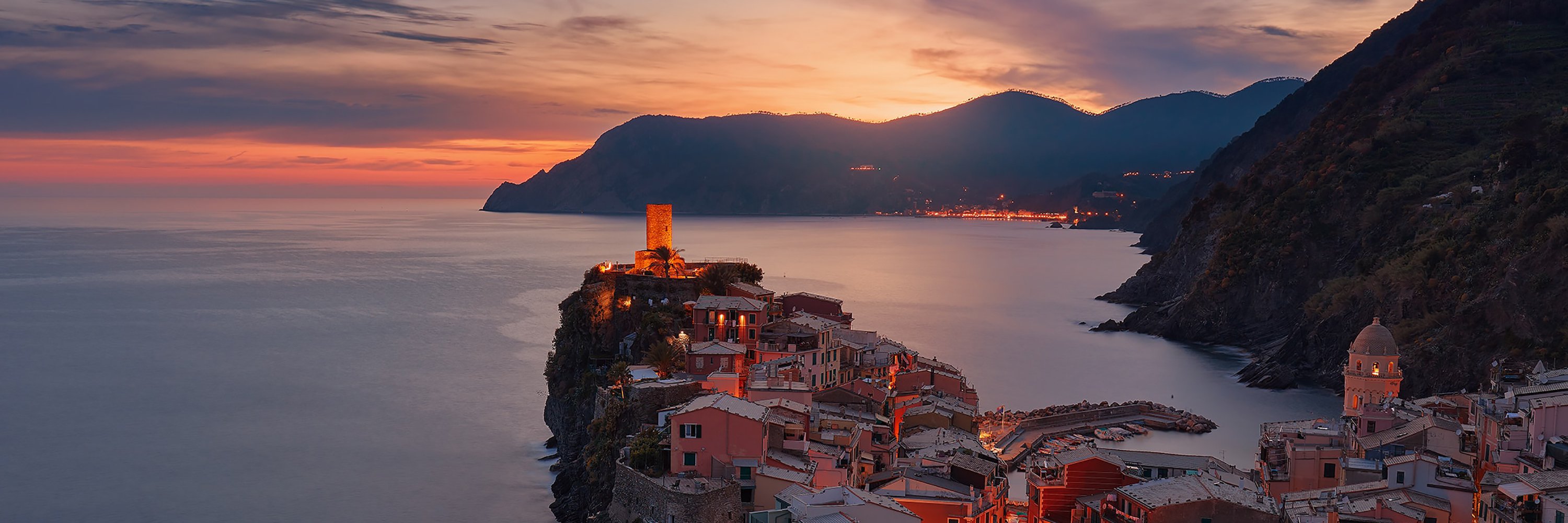 Sunset over Vernazza, Italy