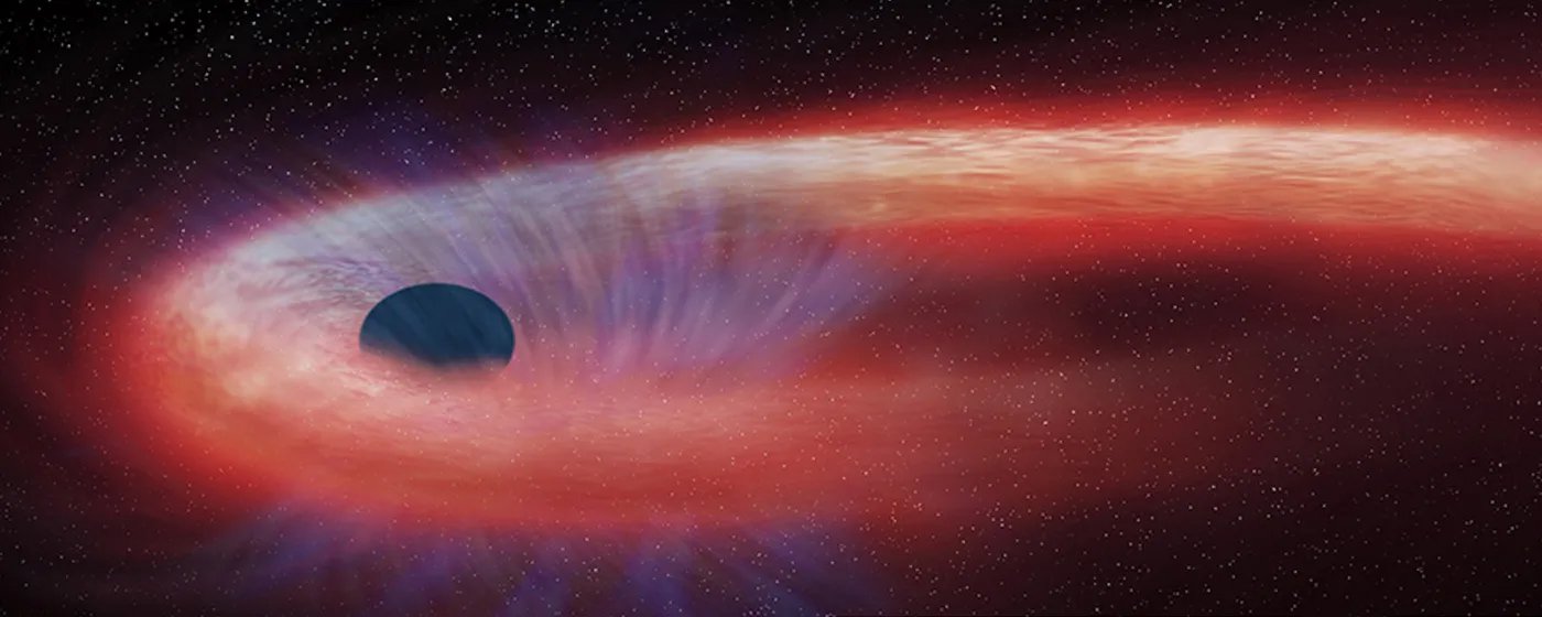 Artist's representation of a tidal disruption event (a star being torn apart by a black hole).