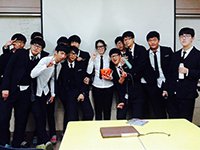 Christine Oh with her class in South Korea
