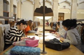 Students study in Syracuse University's Carnegie library