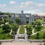 Drone image of the Hall of Languages.