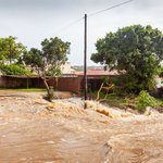 Floodwaters in the town of Bushmans River in the Eastern Cape of South Africa