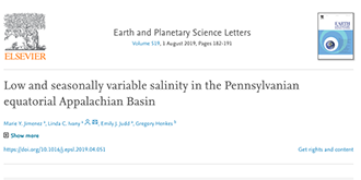 Low and seasonally variable salinity in the Pennsylvanian equatorial Appalachian Basin