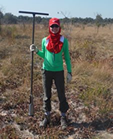Kristin Weeks conducting field work in Zambia 
