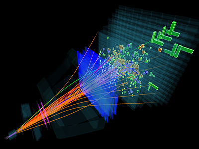 A proton-proton collision detected by LHCb earlier this year. (Image: CERN) 