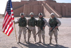 From left to right SGT Agosto, LTC Hector Lopez (now a Brigadier General), CPT Piazza, and  SFC Javier Colon in Iraq 2003-2004.