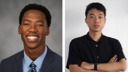 Side by side portraits of Mark Nzasi and Yifan Ivan Shen.