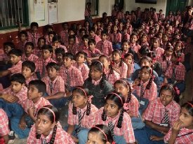 Children attending the Vivekananda school in Saragur, India.  Image taken in 2010 by the Vivekananda Institute