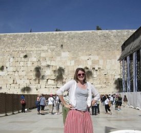 Amanda Claypool at the West Wall in Old City Jerusalem 