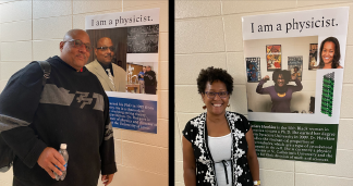 I am a Physicist posters for Dr.Vincent Rodgers and Dr. Tav Hawkins.