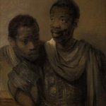 Painting of two African males.