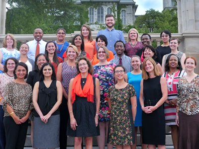 Advising & Career Services, with Kandice Salomone (bottom row, third from left), Sue Casson (second row from bottom, third from left), and Shruti Amin Viswanathan (bottom row, second from left). 