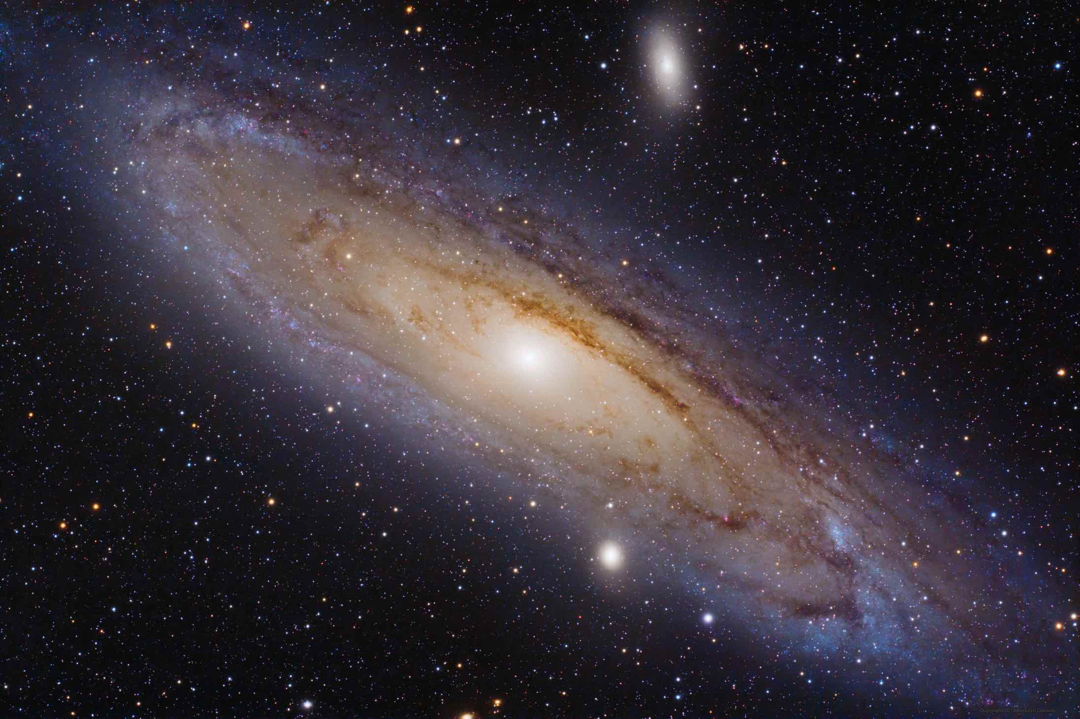 Telescopic image of the Andromeda galaxy.