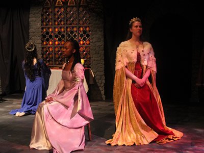 A scene from "And the Women Cried," performed by the student-run Black Box Players.