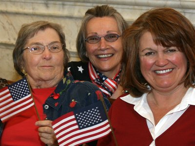 Marilyn Kerr (far left) with Syracuse colleagues Kathryn Tunkel and Judith Bragg in 2008. 