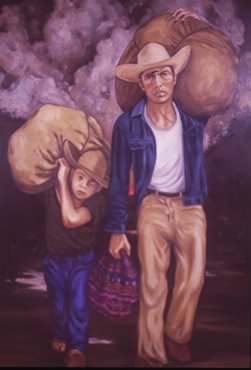 Cárdenas' private collection includes this painting by Sam Coronado. 