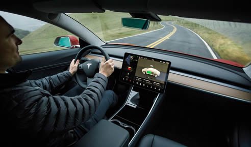Sorokanich considers the Model 3's center-dash touchscreen an "exercise in fanatical minimalism." (Photo by David Bush, courtesy of Road & Track)